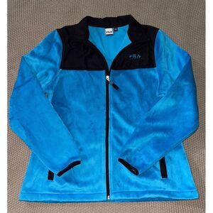 FILA SPORT Women‎ Blue Casual Full Zip Fleece Sweater Size M
